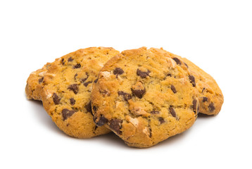 biscuits with nuts and chocolate isolated