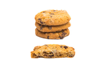 biscuits with nuts and chocolate isolated