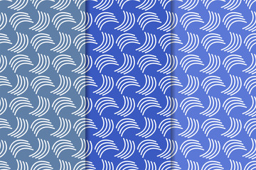 Blue set of geometric seamless patterns