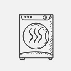 Vector hand drawn Dryer outline doodle icon. Dryer sketch illustration for print, web, mobile and infographics isolated on white background.