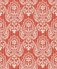 Seamless red and white floral wallpaper