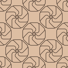 Beige and brown geometric print. Seamless pattern