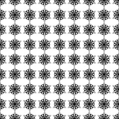 Black floral seamless design on white background