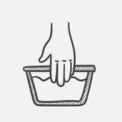 Vector hand drawn handwash outline doodle icon. Handwash sketch illustration for print, web, mobile and infographics isolated on white background.