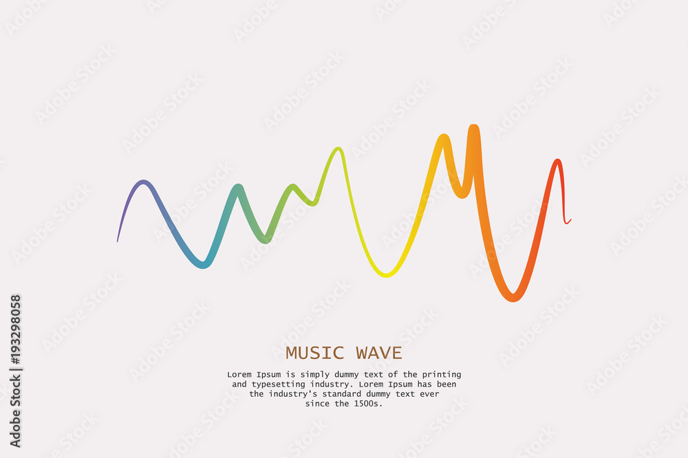 Poster pulse music player. audio colorful wave logo. vector equalizer element. isolated design symbol.