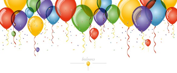 background for greating card with colored baloons