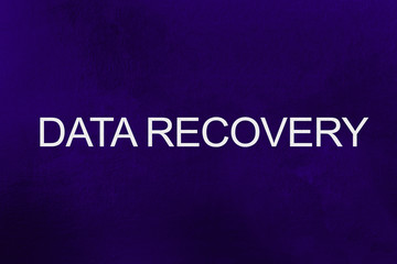 data recovery text against ultra violet background