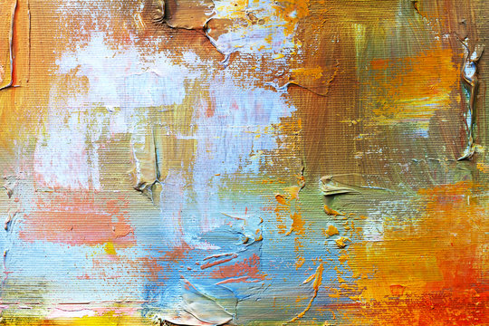 Abstract Oil Paint Texture On Canvas, Background