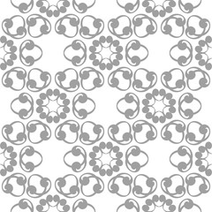 Gray floral seamless pattern on white background