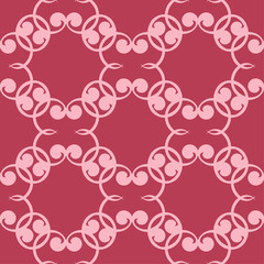 Floral seamless pattern on red background