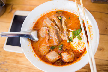 noodle hot chili and spicy soup