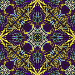 Abstract seamless vector pattern for girls, boys, clothes. Creative background with arabesco Funny wallpaper for textile and fabric. Fashion style. Colorful bright