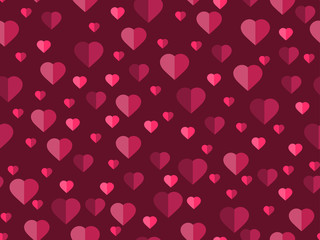 Naklejka na ściany i meble Valentine's day. 14 February. Seamless pattern with hearts. Festive background for greeting card, banner and poster. Vector illustration
