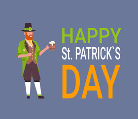 Happy St. Patrick's Day Card With Man