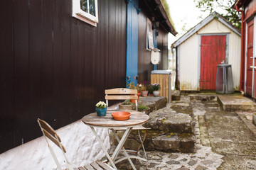 Table and Chairs at Back Yard