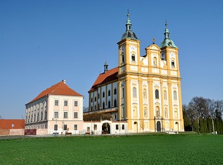 Fototapeta na wymiar old baroque church, village Dub, Czech republic, Europe