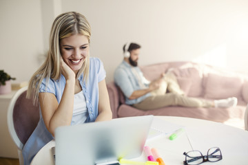 Couple at home