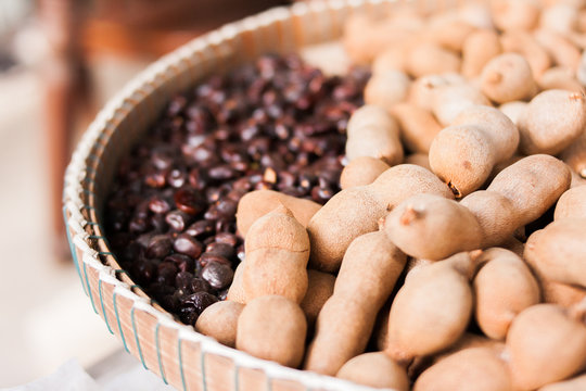brown tamarind and seed them