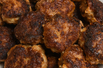 fried homemade chops, cutlets of the beef and pork