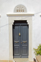 Beautiful door in Kastro traditional village, Sifnos island, Greece.