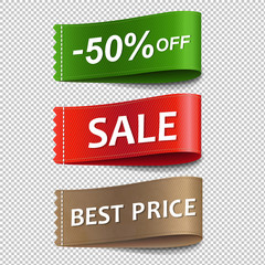 Sale Labels Set Transparent Background