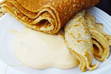 Hot pancakes on Shrove Tuesday.