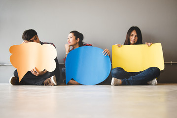 People asian of young and adult people survey Assessment Analysis Feedback Icon.  Business Team...