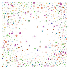 Glitter Vector Falling Stars Pattern. Carnival Festival Confetti Celebration Border. Christmas, New Year, Birthday, Music Firework. Modern Gift Voucher Glitter Vector Falling Stars Pattern.