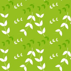 vector illustration, seamless pattern, decorative brown branches with leaves