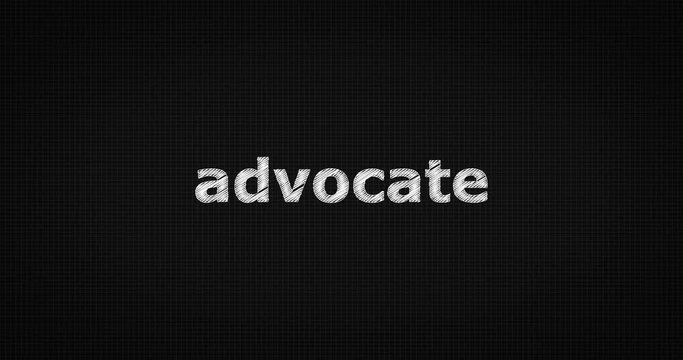 Writing or sketching a word ADVOCATE