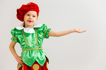 Girl in colorful dress