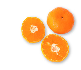 Mandarin, tangerine citrus fruit isolated on white background