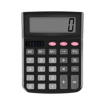 Stationery, science and education - Calculator front view isolated