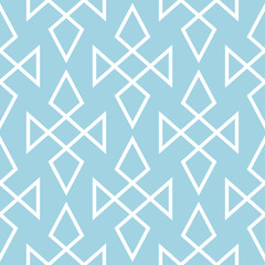 Navy blue and white geometric ornament. Seamless pattern