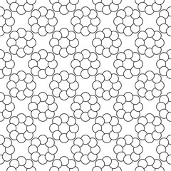 Black geometric ornament on white background. Seamless pattern