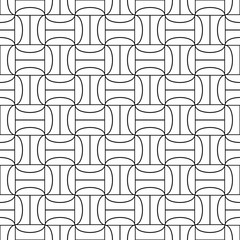 Black geometric print on white background. Seamless pattern