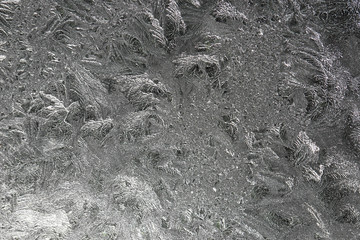 winter pattern of ice crystals on glass
