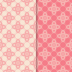 Abstract pink seamless patterns for textile, fabrics or wallpapers