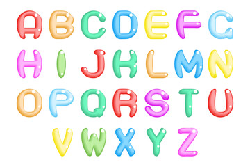 Children party abstract fun alphabet a to a font symbol icon vector illustration