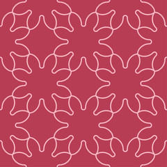 Geometric ornament. Red and pale pink seamless pattern