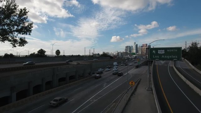 Highway Into The City Of Los Angeles California