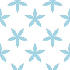 Obraz premium Blue floral seamless design on white background