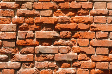 Red rustic brick wall background