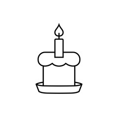 easter cake with candle line black icon