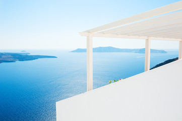 Naklejka na ściany i meble White architecture on Santorini island, Greece.