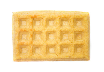 Homemade Rectangle Waffle on a White Background