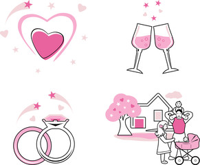 Icons for a family scrapbook