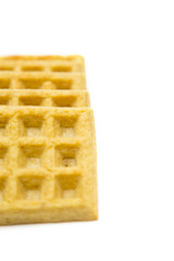 Homemade Rectangle Waffle on a White Background