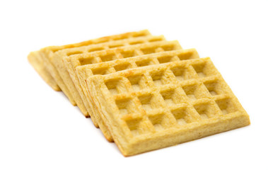 Homemade Rectangle Waffle on a White Background