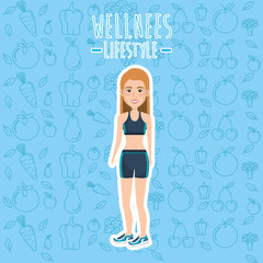 female athlete avatar character vector illustration design